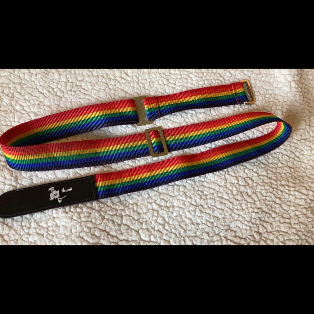 Rainbow colored luggage strap or belt